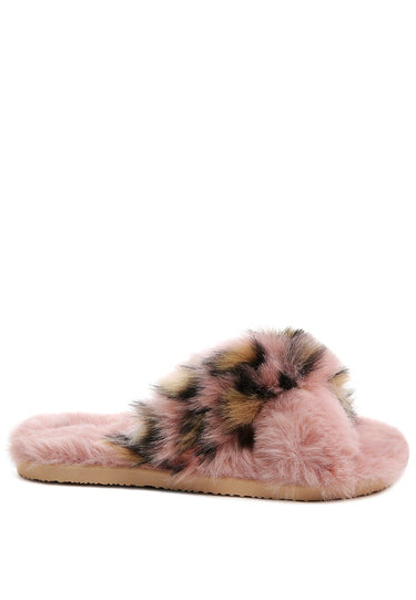 chipmunk times fur indoor flats#color_pink