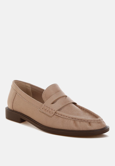 Fhalko Penny Strap Low Block Heel Loafers