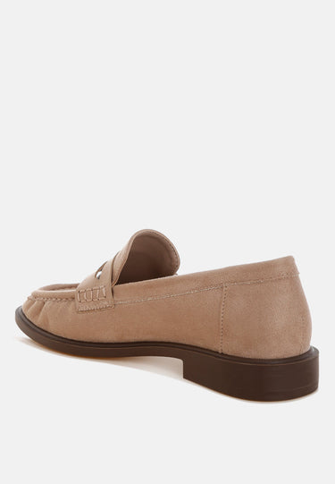Fhalko Penny Strap Low Block Heel Loafers