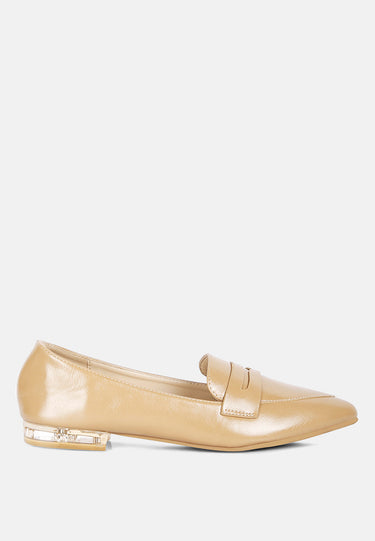 peretti flat formal loafers#color_beige