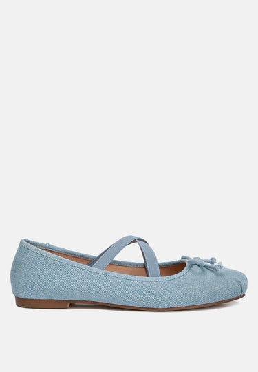 arimer criss cross strap ballet flats#color_blue