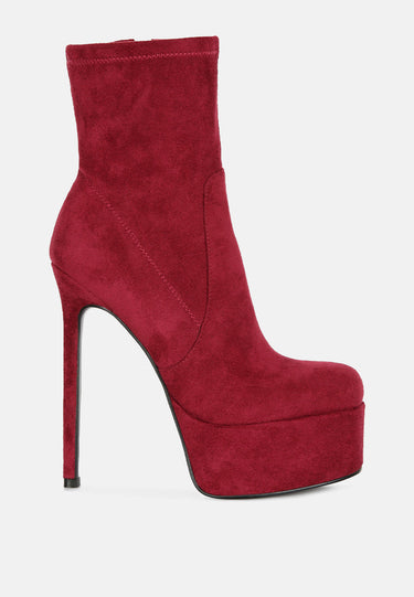 clubbing high heele platform ankle boots#color_burgundy