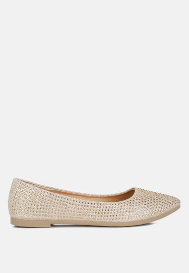 denki studded ballerina flats#color_gold