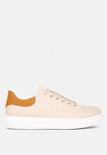 enora comfortable lace up sneakers#color_beige