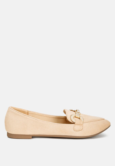 fembot horsebit detail flexible loafers#color_beige
