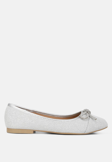 gizeh women rhinestone embellished ballerinas#color_silver