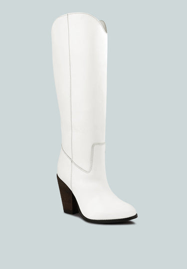 GREAT-STORM White Leather Calf Boots#color_white