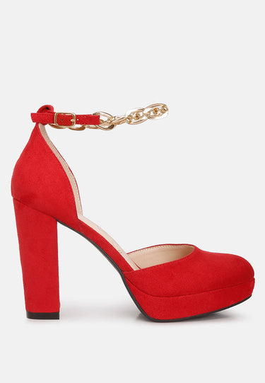 inigo interchangeable ankle strap platform sandals#color_red
