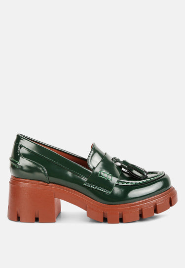 jonah tassels detail chunky loafers#color_dark-green