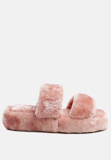 smoothie fur slip-on flats#color_blush