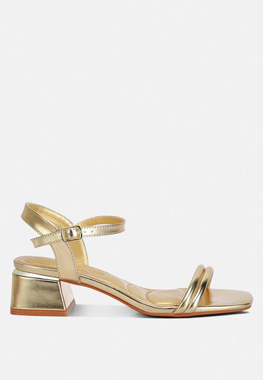 zabou metallic ankle strap low block heels#color_gold