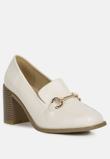 Classic Block Heel Lug Loafers by Mode