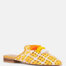 MARIANA Yellow Woven Flat Mules With Tassels-Yellow