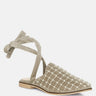 Asante Crisscross Beaded Veil Velvet Mules in Taupe-Taupe