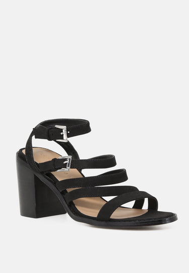 Rose Ankle Strapped Stacked Heel Sandals
