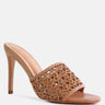 TEASE Mocca Woven Heeled Slides_Mocca