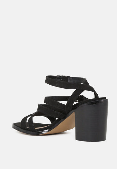 Rose Ankle Strapped Stacked Heel Sandals