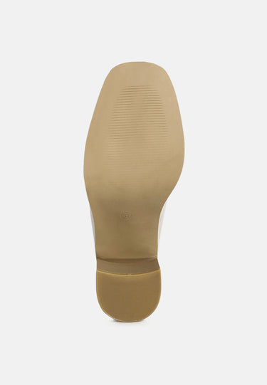 Classic Block Heel Lug Loafers by Mode