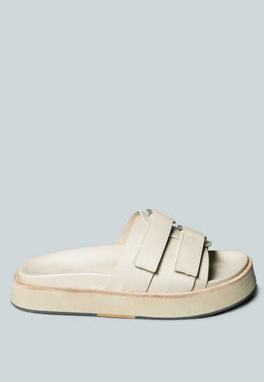 ANISTON Buckled Flatform Nude Slip-On Sandal_Nude