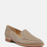 ANNA Taupe Suede Leather Loafers-Taupe