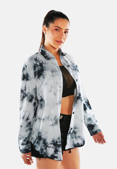 Tie Dye Long Sleeve Shacket by Mode