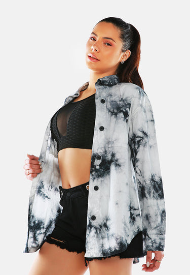 Tie Dye Long Sleeve Shacket by Mode