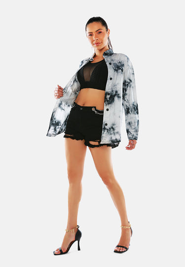 Tie Dye Long Sleeve Shacket by Mode
