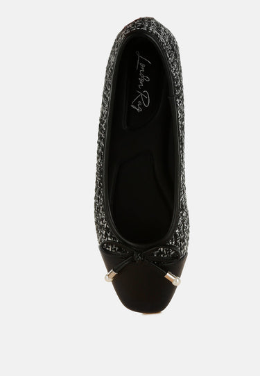 Boucle Pearl Bow Ballerinas by RAG