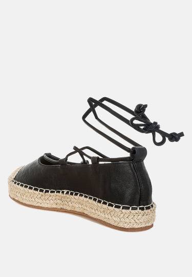 Alaya Woven Toe Lace-Up Espadrilles by Mode