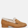 allie fur trim suede loafers#color_beige