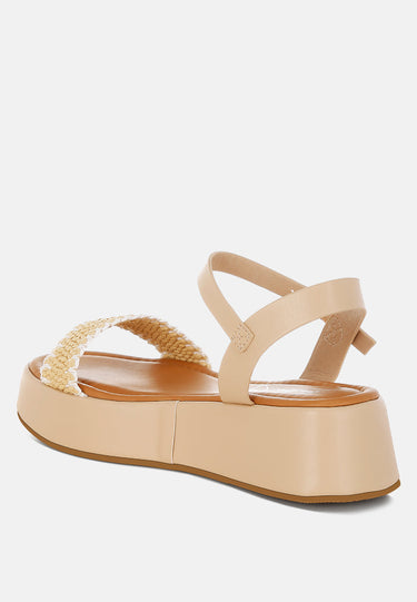 Raffia Flatform Sandals by Mode