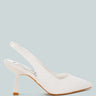 ararki luxurious satin pearl slingback sandals#color_white