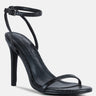 BLONDES Black Croc High Heeled Sandal-Black