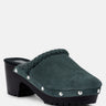 BRAGA Grey Fine Suede Handcrafted Platform Slides_Grey