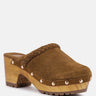 BRAGA Tan Fine Suede Handcrafted Platform Slides_Tan