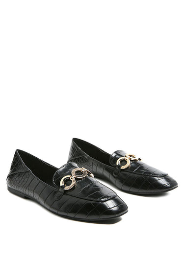 Croc Buckle Loafers