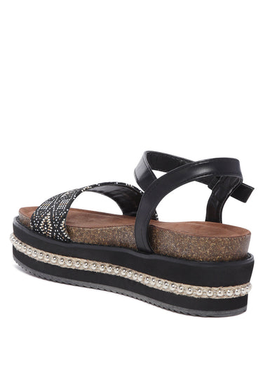 Jackie Beaded and Pattern Detail Sandals