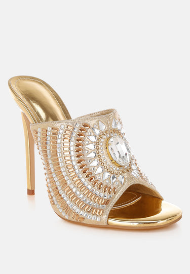 Boska Metallic Slip on Stiletto Heels