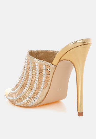 Boska Metallic Slip on Stiletto Heels