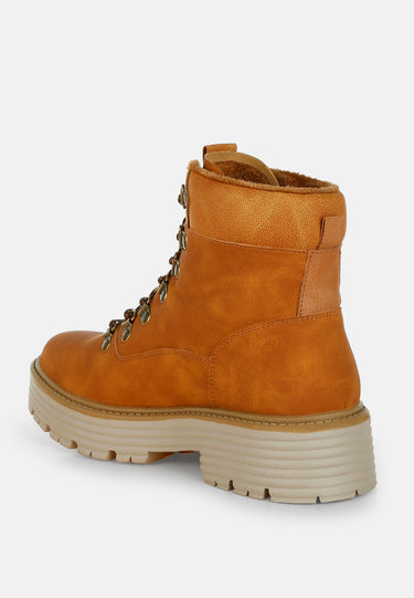 Lace-Up Chunky Warm Ankle Boots by RAG