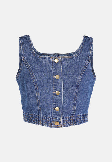 Button Down Denim Top