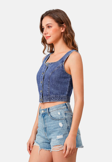 Button Down Denim Top