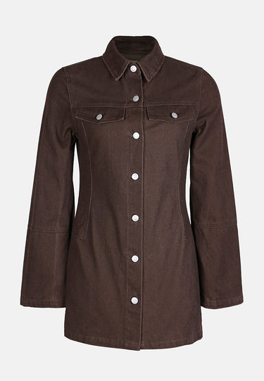 Button Up Denim Shirt Dress
