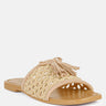 CEDAR Handwoven Natural Latte Tassel Flats_Latte