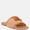 CEDAR Handwoven Natural Tan Tassel Flats_Tan
