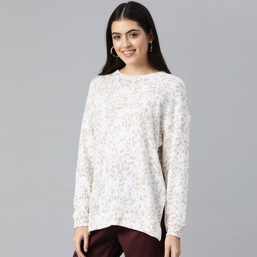 White Oversized Fleece Tunic