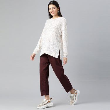 White Oversized Fleece Tunic