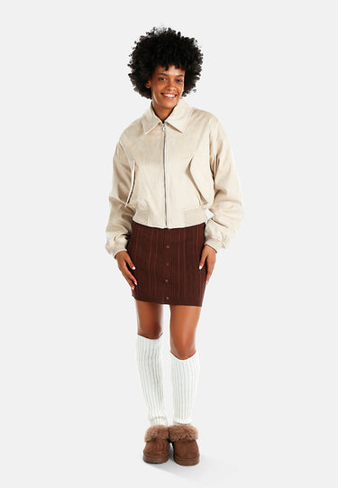 Elasticated Hem Bomber Jacket