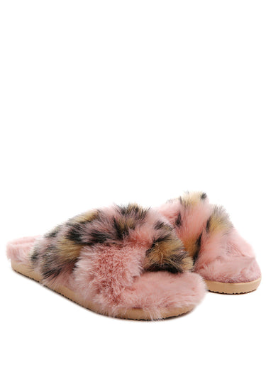 chipmunk times fur indoor flats#color_pink
