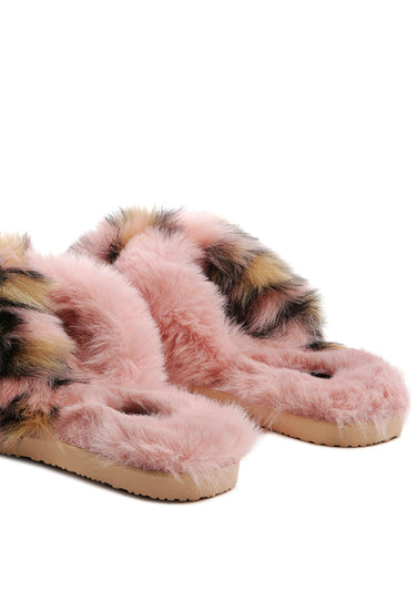 chipmunk times fur indoor flats#color_pink